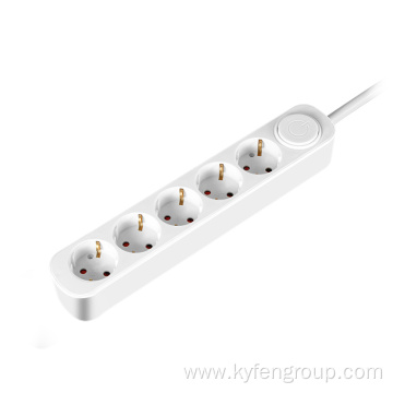 Schuko 5-Germany Power Strip With Button Switch